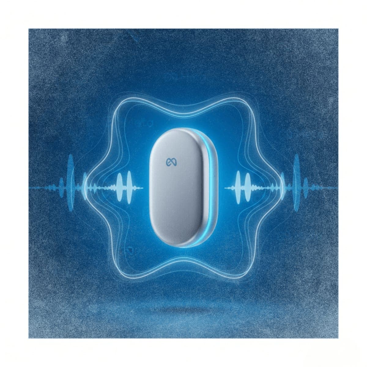 AI-powered pendant wearable device with audio visualization representing conversation recording technology