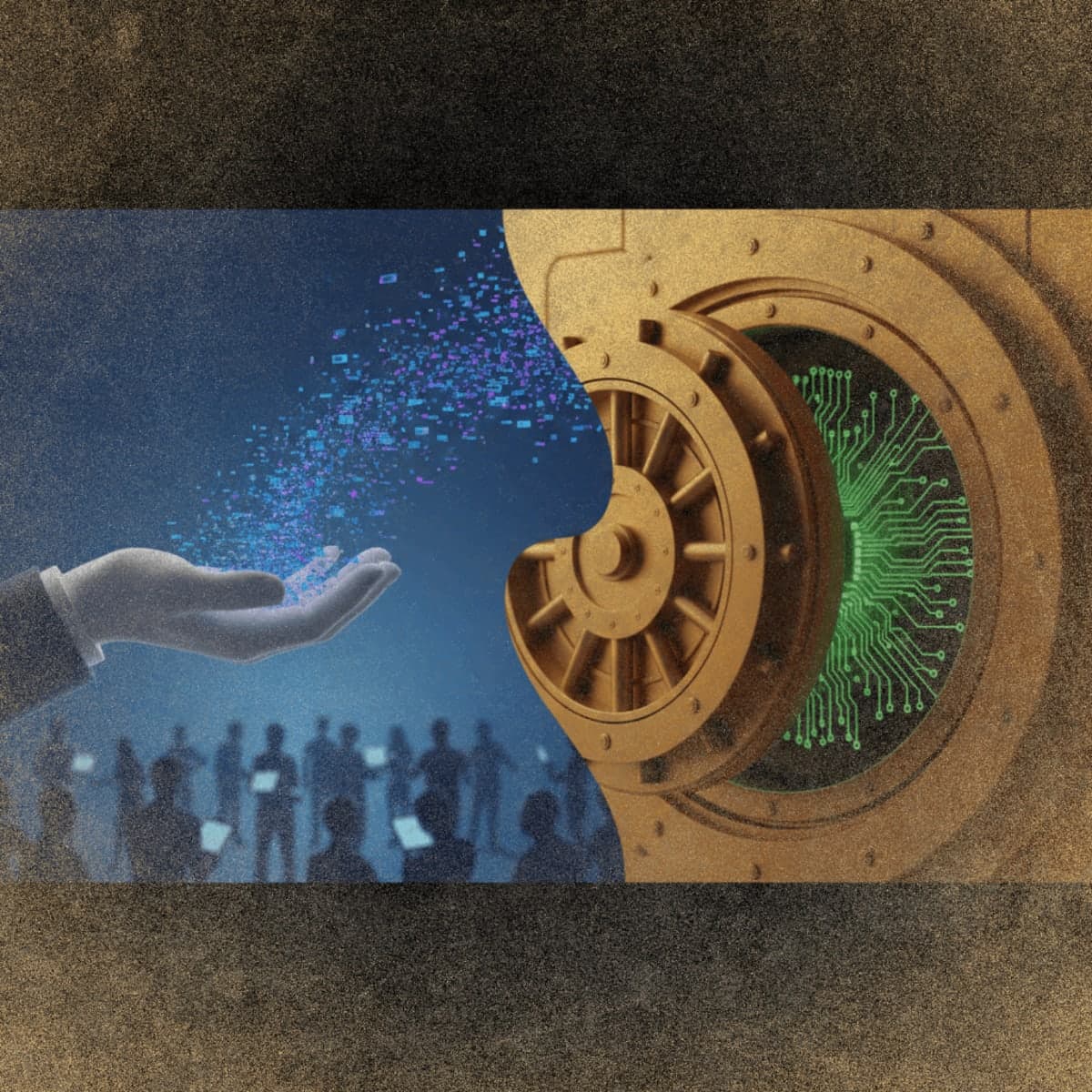 Visual metaphor of Meta's AI strategy shift from open-source to proprietary models