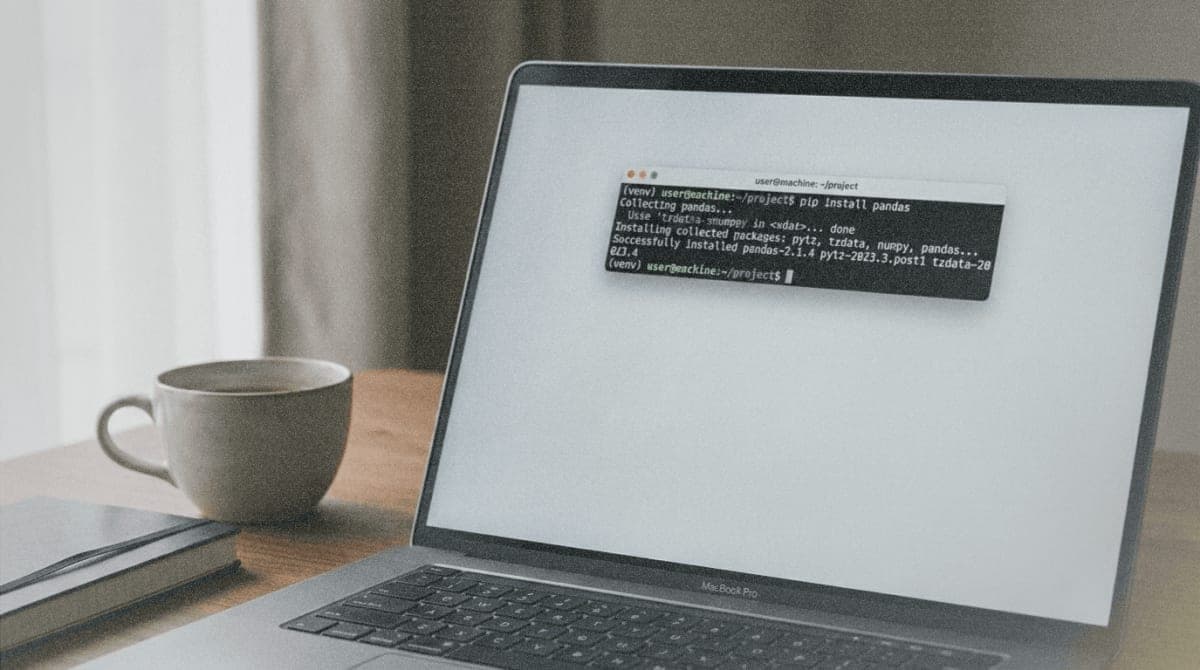 Terminal window showing an active Python virtual environment with the venv prompt indicator
