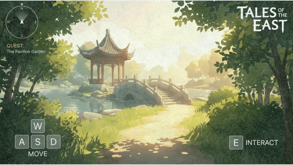 First-person view of AI-generated explorable environment from Tencent HY World 1.5 WorldPlay demo