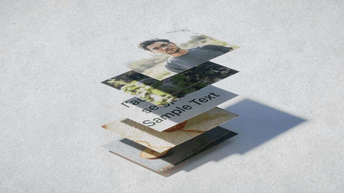 Visualization of an image decomposed into multiple floating RGBA layers with transparency