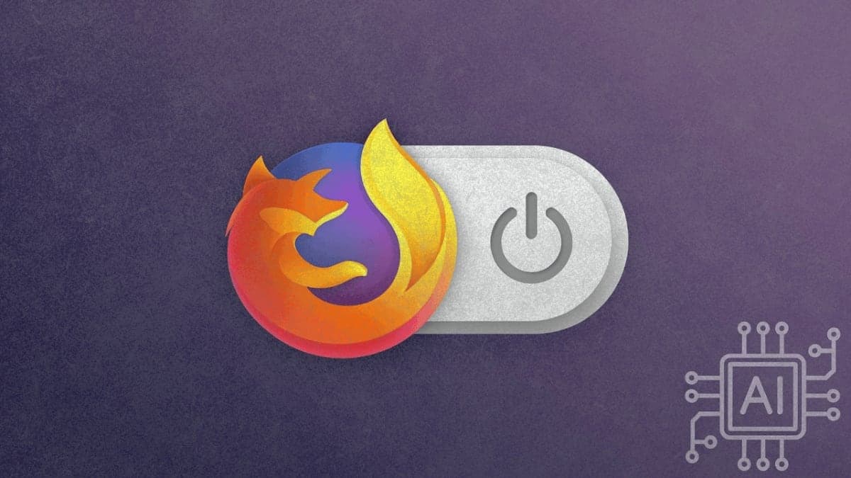 Firefox browser logo with an AI toggle switch in the off position