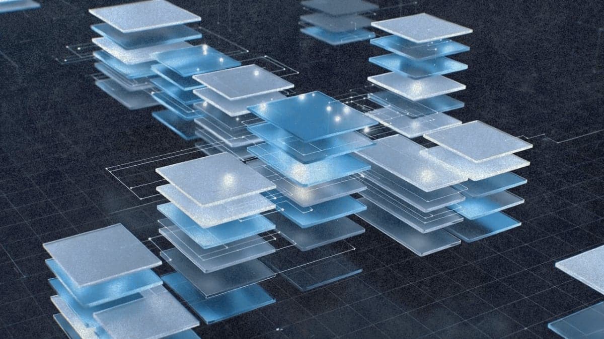 Abstract visualization of neural network interpretability layers with glowing feature connections