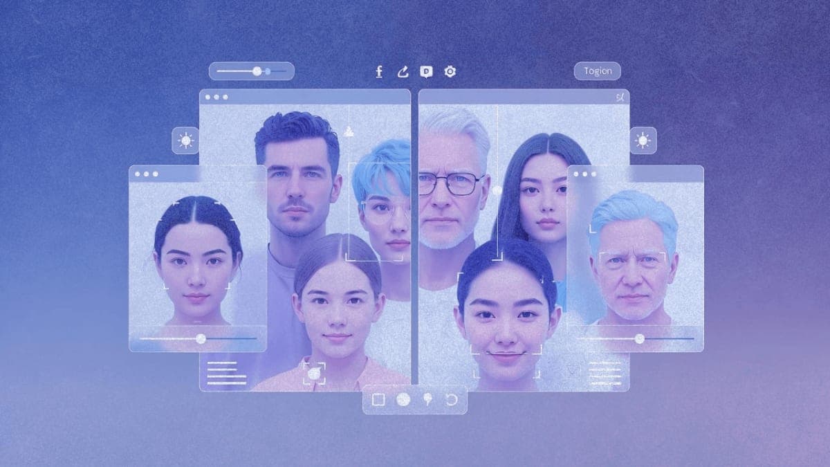 AI image editing interface showing multi-person photo consistency preservation