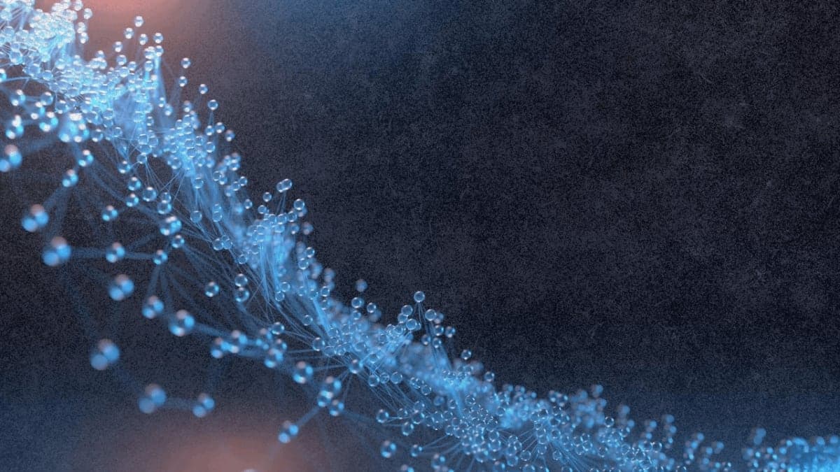 Abstract 3D visualization of dramatic AI inference cost decline showing steep downward trajectory with blue data points