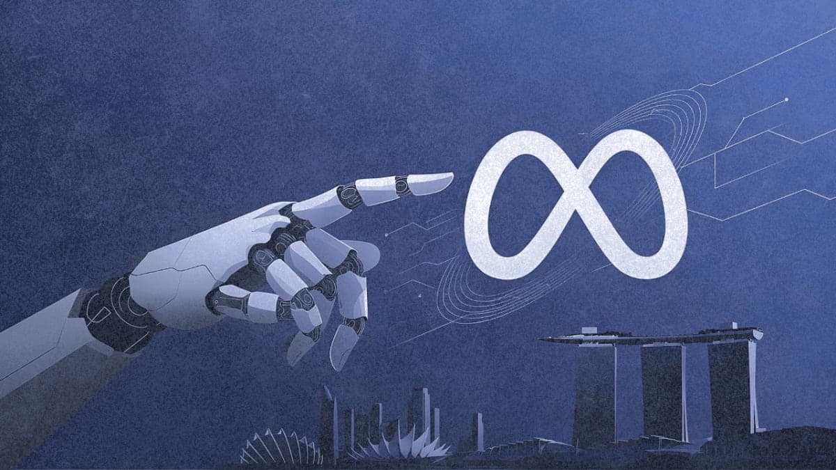 Abstract illustration of AI agent technology connecting to Meta's platform