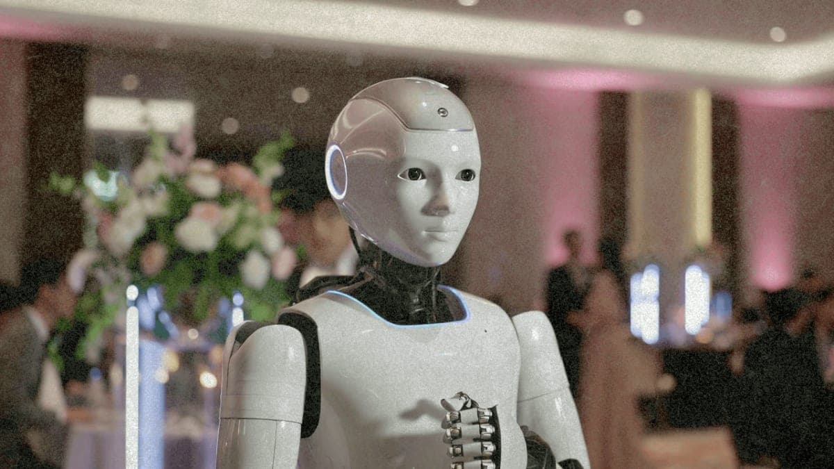 AgiBot humanoid robot at a Chinese wedding reception venue