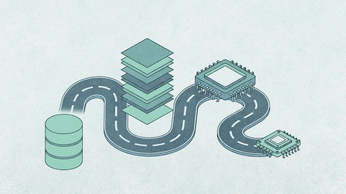 Illustrated learning path through machine learning system components from data to deployment