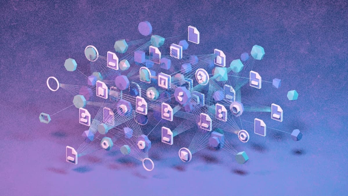 Abstract visualization of vector embedding space showing document clusters and retrieval limitations