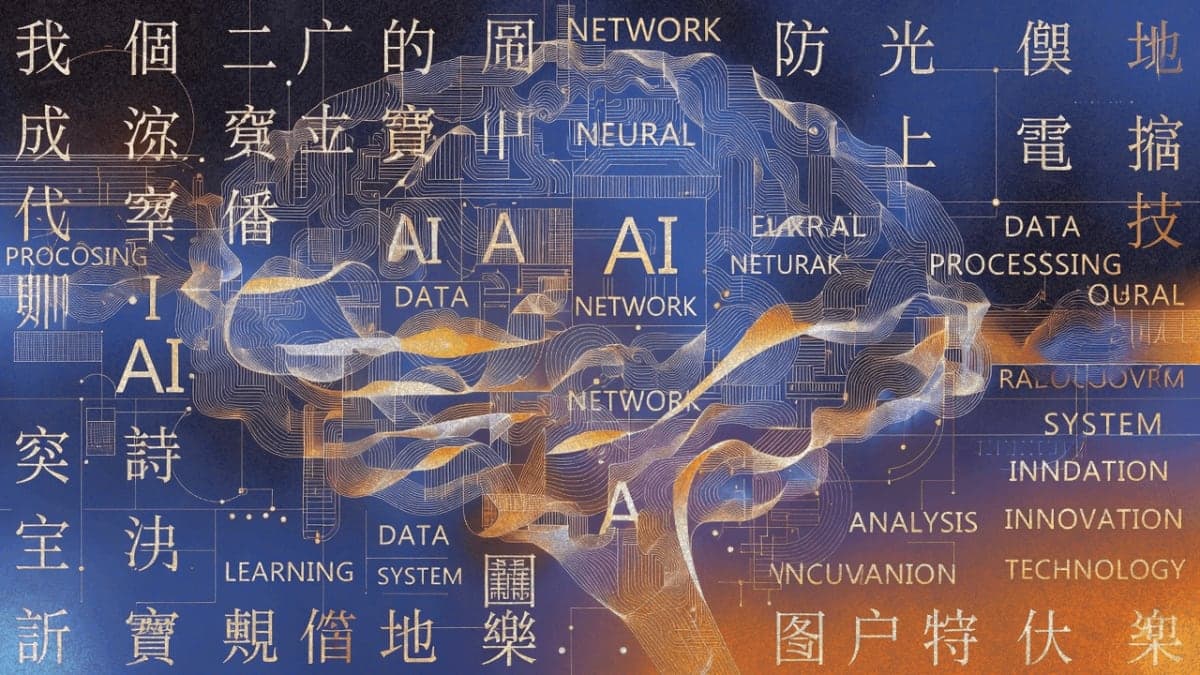 Abstract illustration of unified text and image generation flowing through a single stream architecture