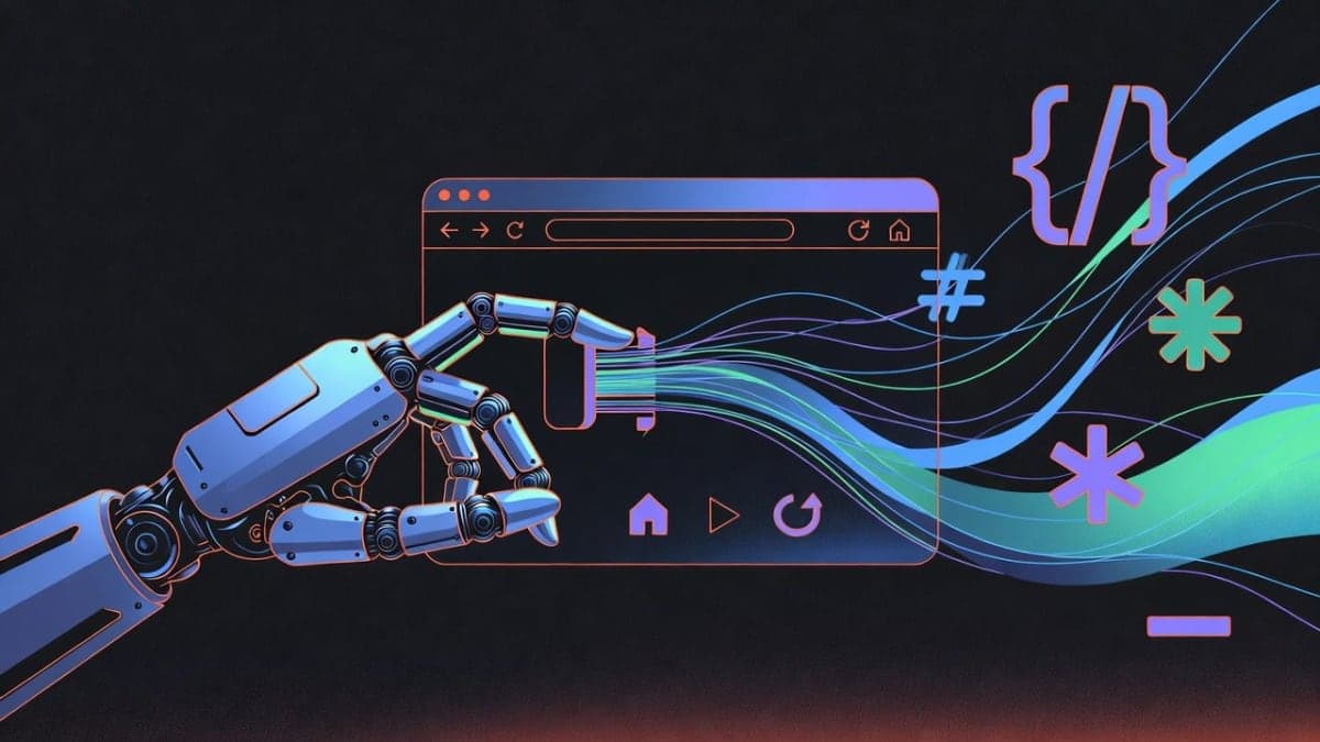 Illustration of an AI agent extracting structured data from a web browser interface