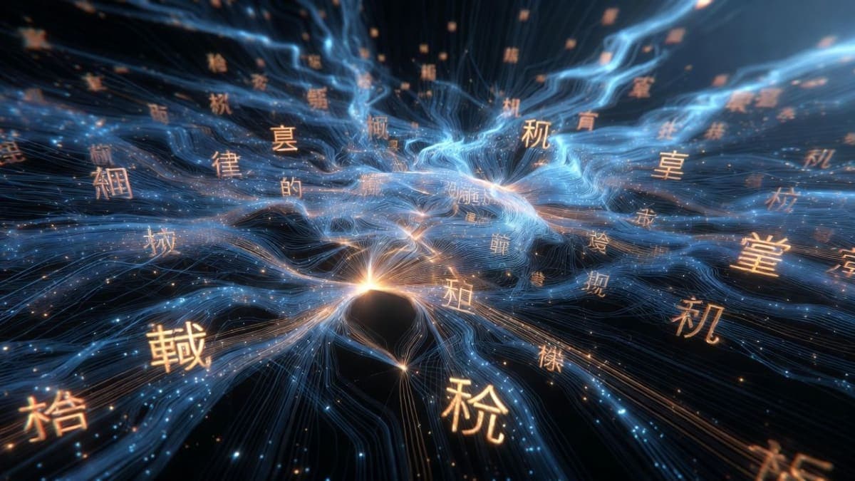 Visualization of sparse neural network activation patterns representing ERNIE 5.0's Mixture-of-Experts architecture