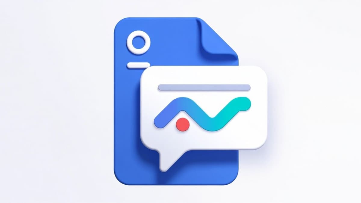 Illustration of a PDF document with an AI chat interface overlay