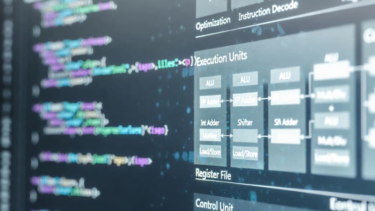 Abstract visualization of code optimization on a simulated processor architecture