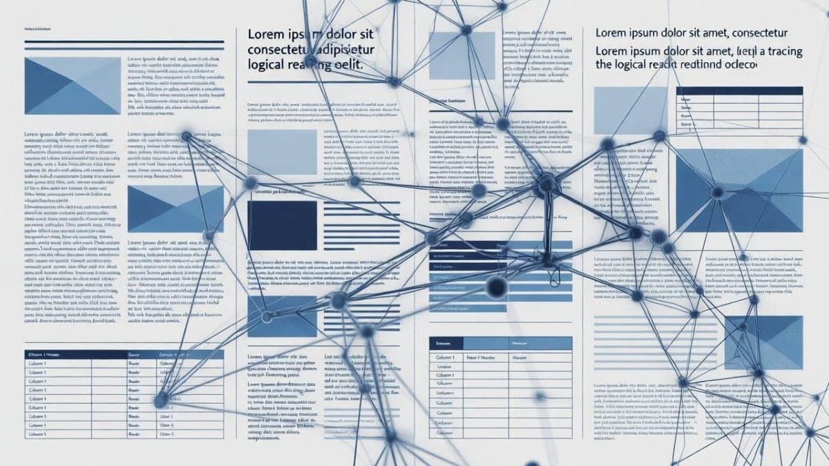 Visualization of DeepSeek-OCR-2's human-like document reading flow connecting related text elements