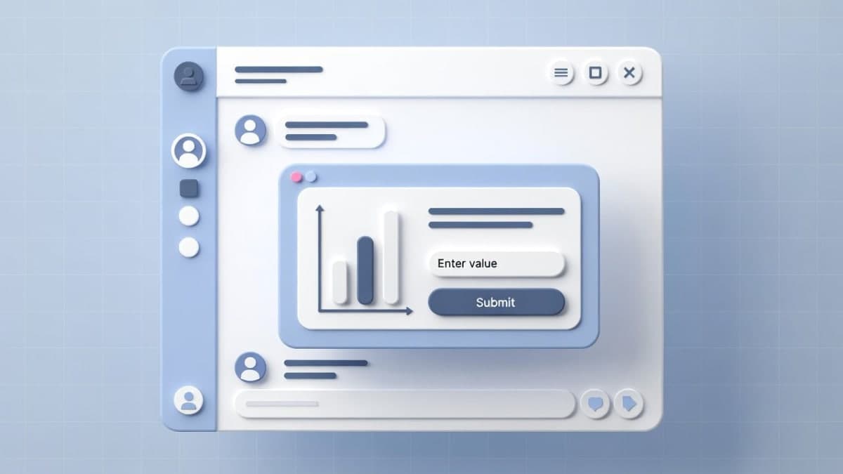 Interactive UI dashboard embedded within an AI chat interface