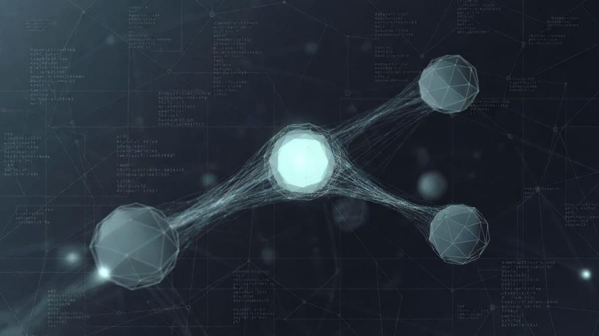 Abstract visualization of four interconnected AI neural pathways converging on a central node, representing multi-agent collaboration