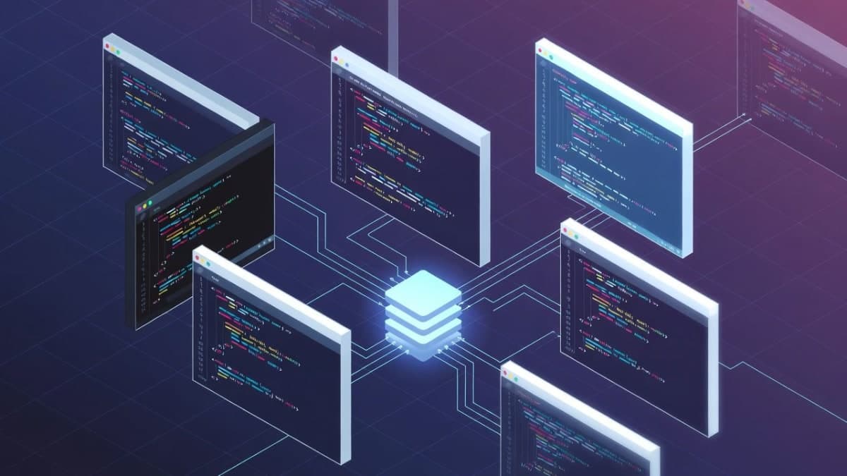 Split terminal windows showing multiple Claude Code sessions running simultaneously in separate git worktrees