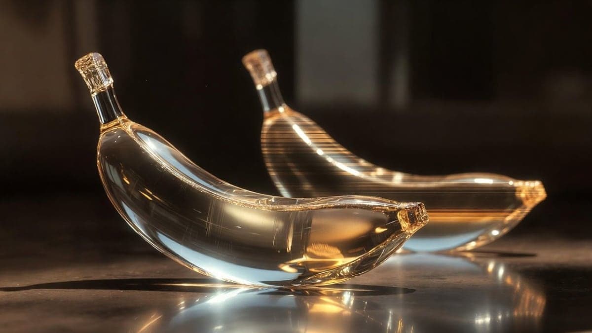 Split-screen comparison of AI-generated glass table reflections showing text rendering quality differences between image generation models