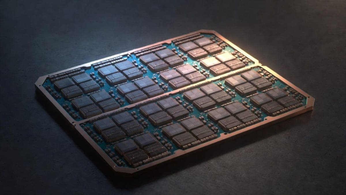 Intel Clearwater Forest Xeon 6+ server processor wafer held at Intel Tech Tour Arizona facility