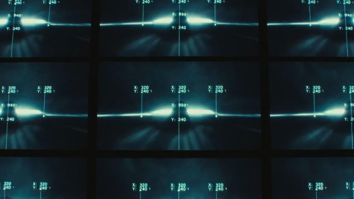 Abstract visualization of video frames being analyzed with pixel-level object tracking and temporal grounding, showing overlaid coordinate markers