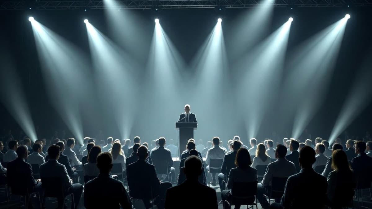 Sam Altman speaking at a podium during BlackRock's US Infrastructure Summit in Washington DC, March 2026