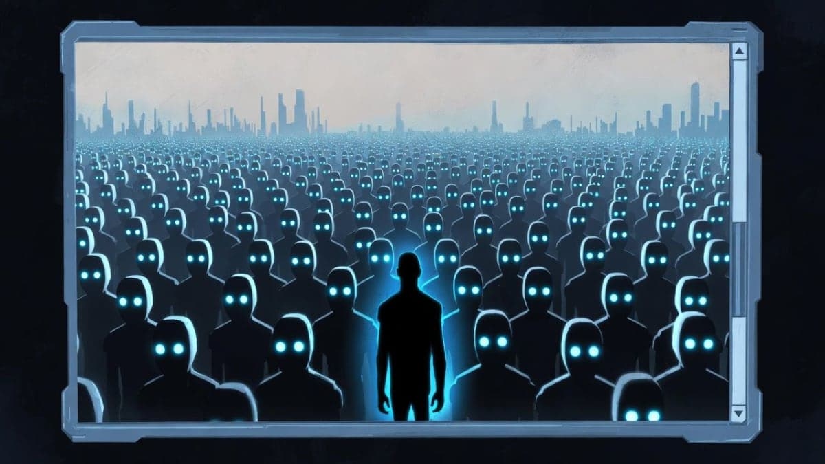 Empty digital forum interface overrun with automated bot accounts and spam content