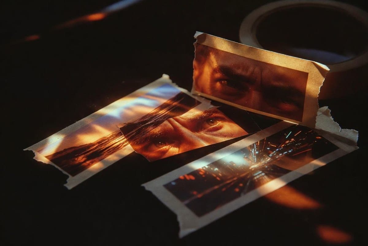 Abstract visualization of three overlapping tape rolls against a digital arena backdrop, representing anonymous AI model testing