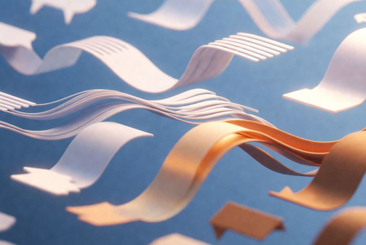 Abstract visualization of parallel token streams converging through iterative refinement cycles in a neural network