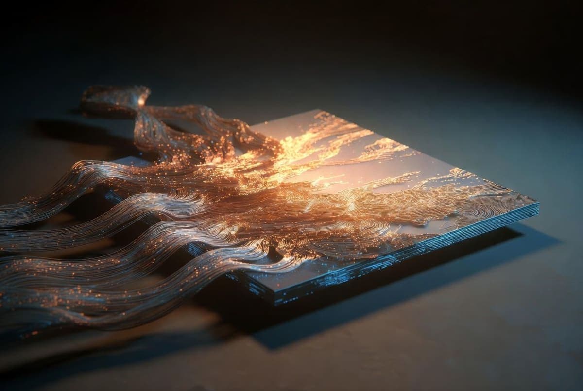 Abstract neural network visualization with interconnected nodes forming an image canvas, blending Chinese and Western design elements