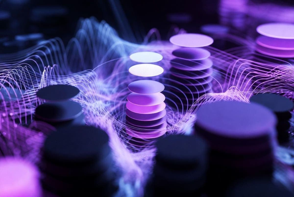 Abstract visualization of overlapping geometric circles in neural network activation space, representing modular arithmetic