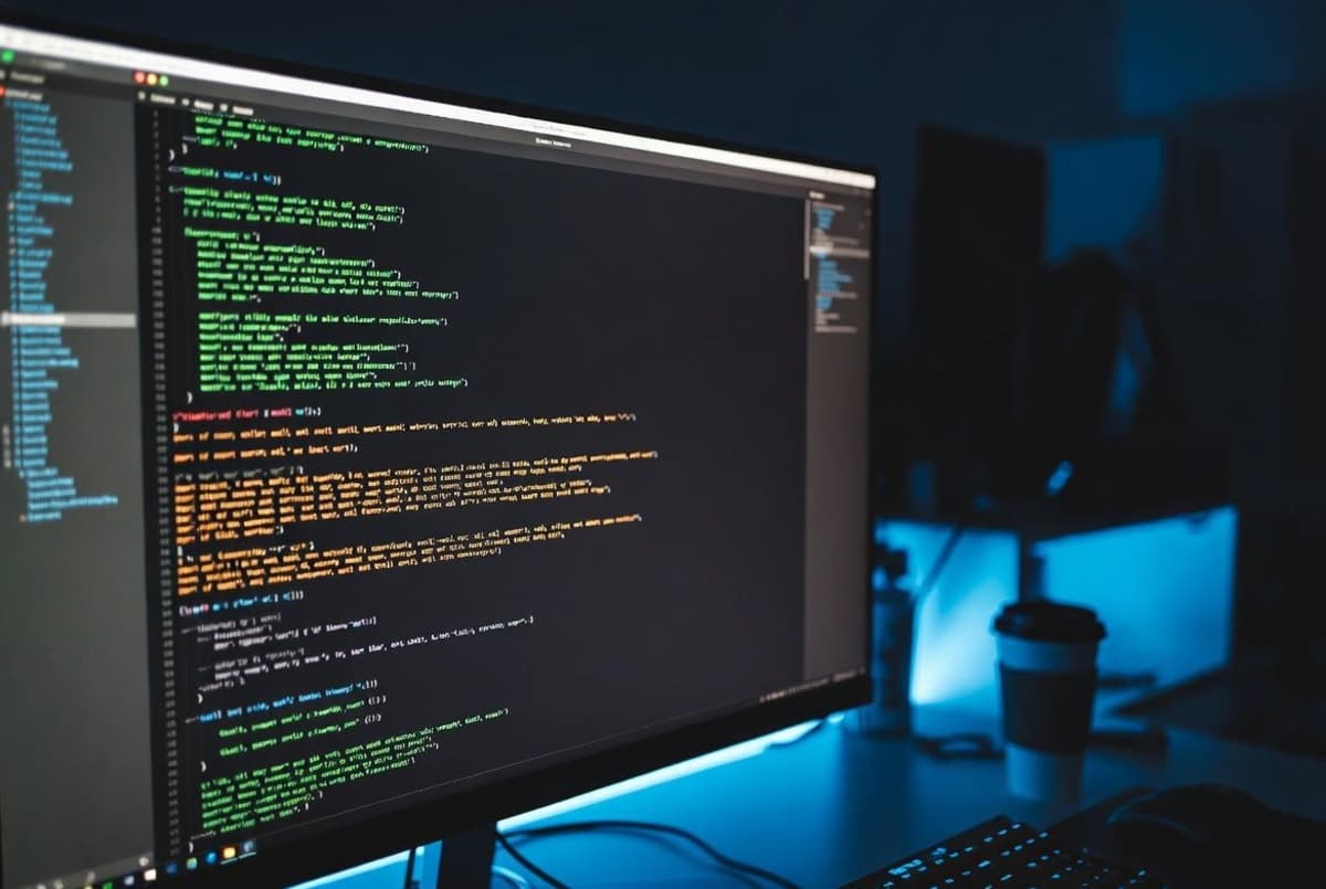 A developer terminal showing an inline security warning flagged during AI-assisted coding