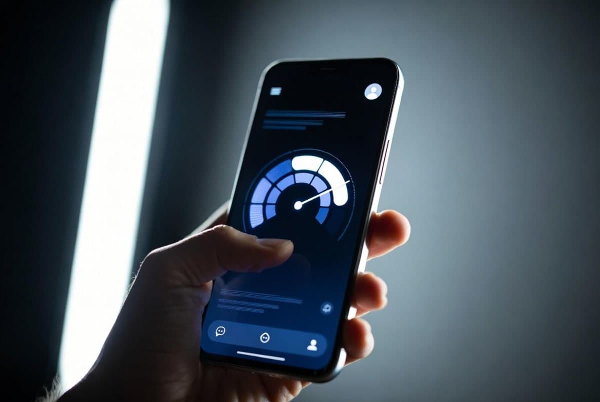 Smartphone displaying the Gemini app interface with a usage meter graphic