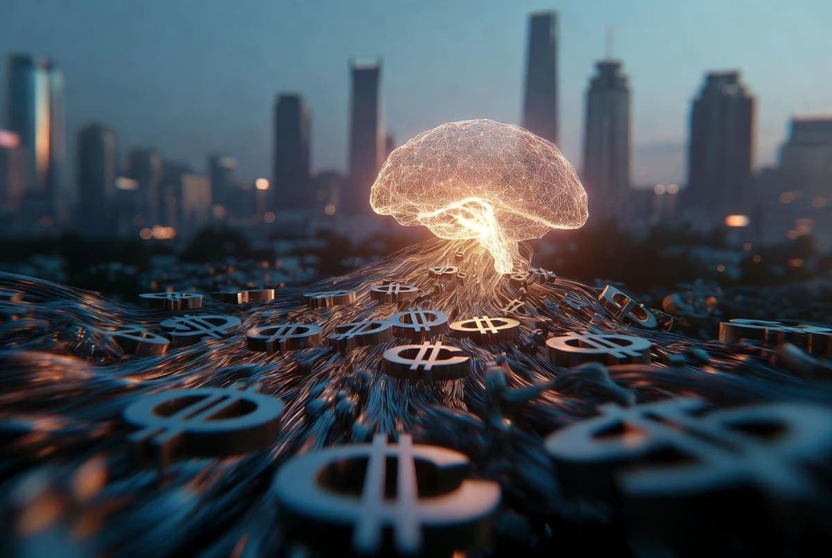 Conceptual representation of a Chinese AI company attracting major technology and industrial investors