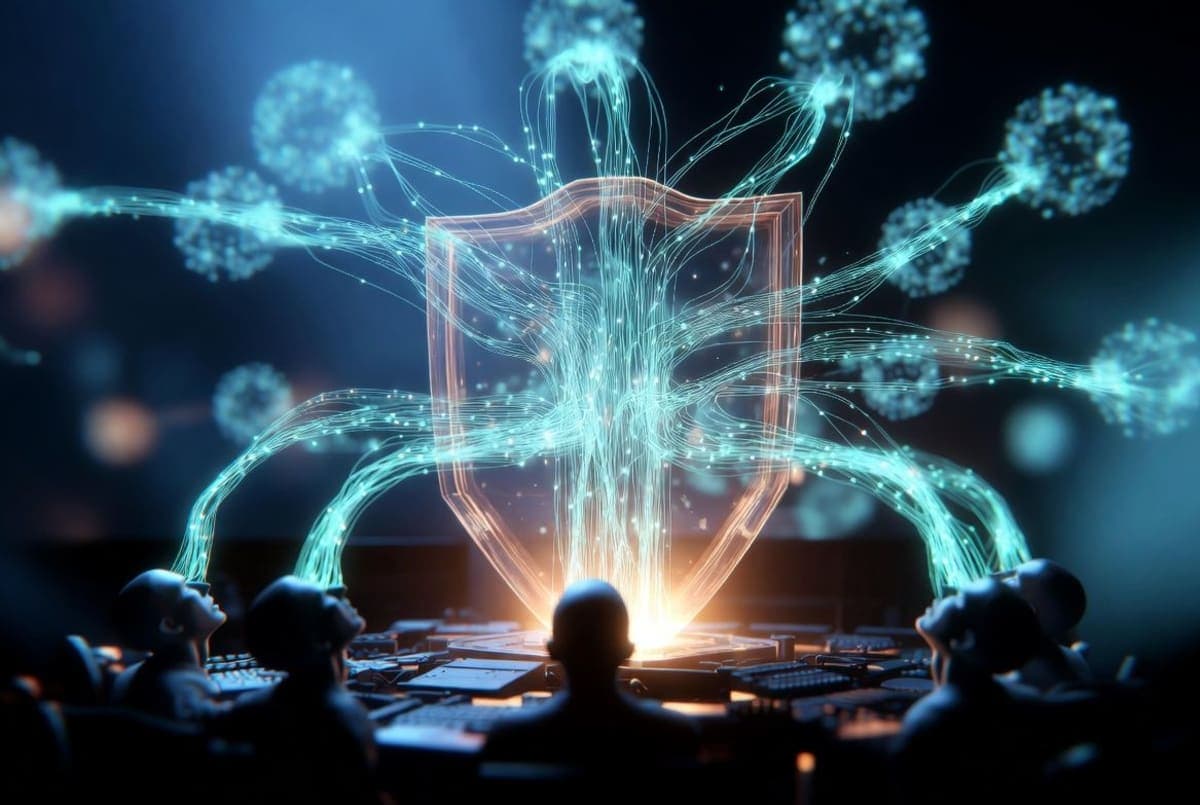 Abstract corporate network gateway filtering data streams between users and AI language models