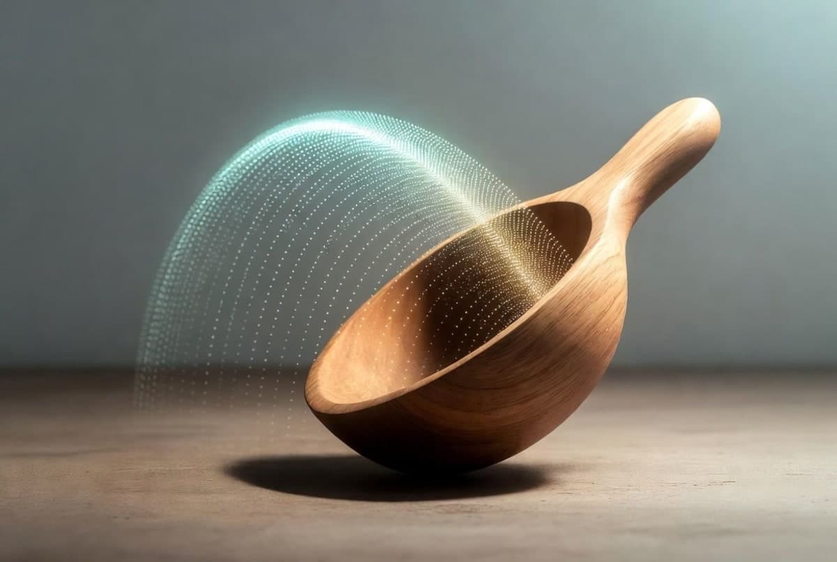 Abstract visualization of predicted 3D motion trajectories tracing the future path of an object through space